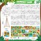 24 Pack 216 Piece Pre Drawn Canvas to Paint for Kid Adult 6 x 6 Inch Stretched Coloring Painting Canvas Panels with Design Easel and Brushes for Party Supplies Beginner Favor(Animals)
